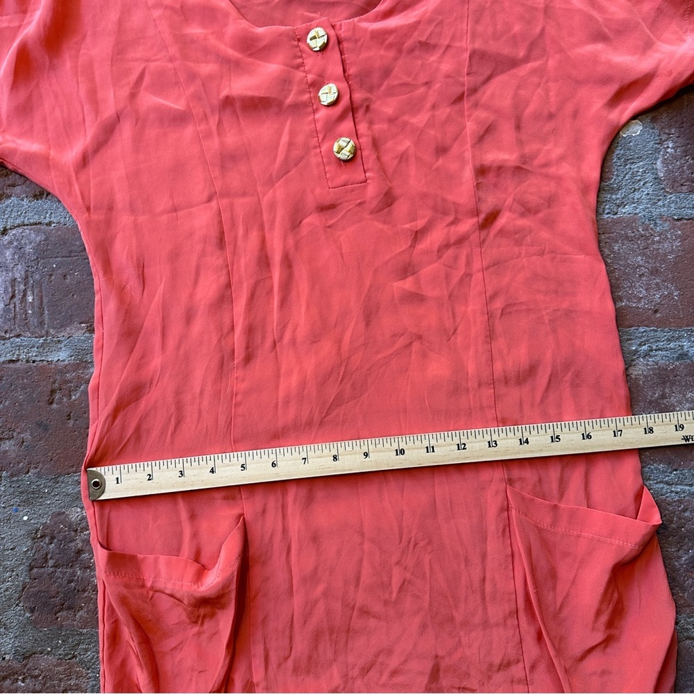 Bianca Coletti Size Small Orange Mini Dress Beach Cover Up Silk Tunic Resortwear - Picture 7 of 16
